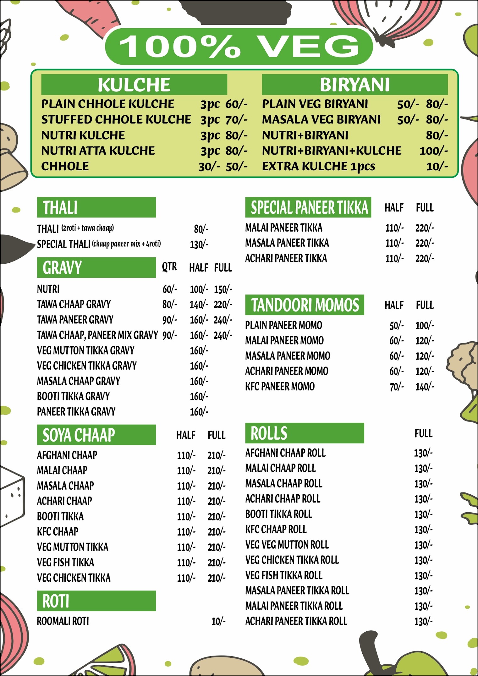 Gunjan Snacks Menu Card Photo